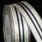 The Ribbon People Metallic Silver and Navy Blue Woven Striped Wired Craft Ribbon 1.25" x 27 Yards